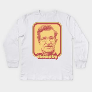 Noam Chomsky // Retro 90s Tribute Styled Fan Design Kids Long Sleeve T-Shirt